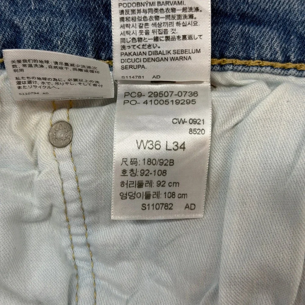 Levi's 502 Regular Taper Mens W36‎ L34 Blue Good Medium Wash Denim Jeans